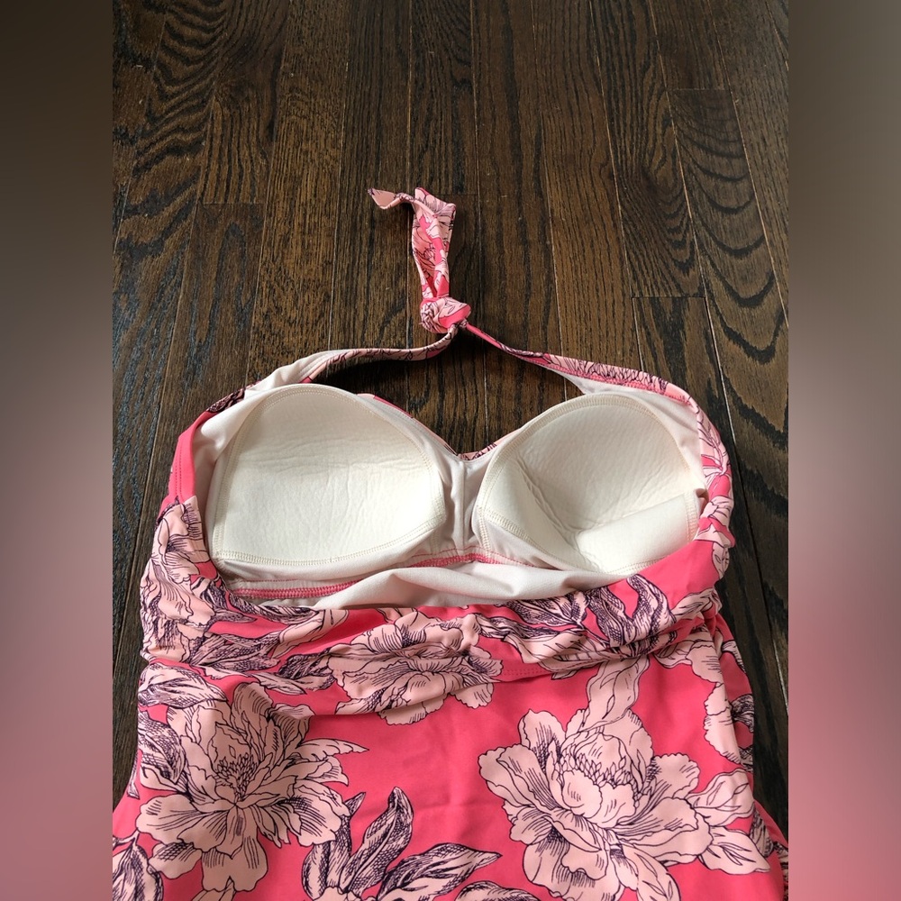 Isabel Maternity Women’s L Pink Floral Halter One-Piece Swim Bathing Suit - EUC! - Picture 9 of 12